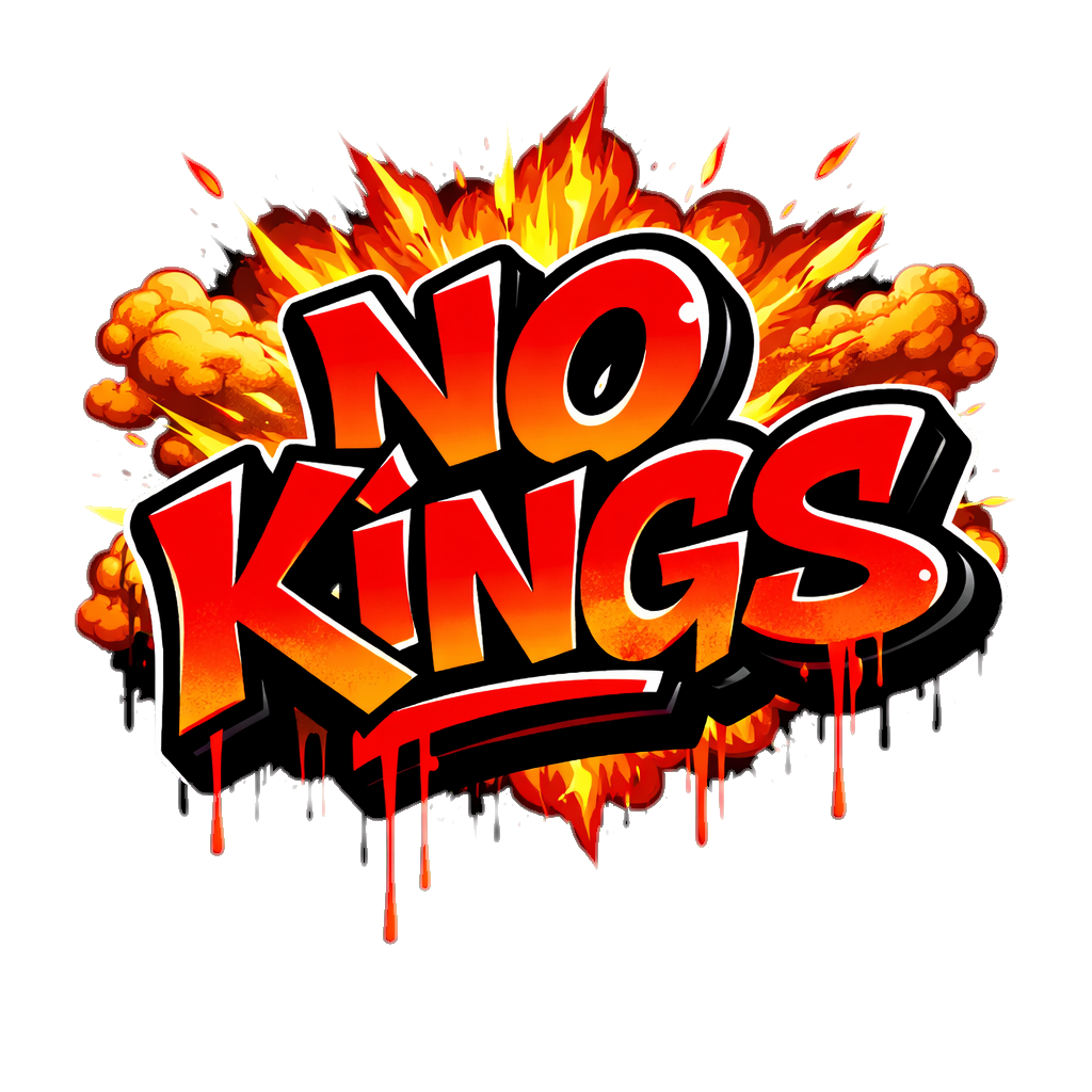 No Kings Sticker — Explosive Graffiti Rebellion Art