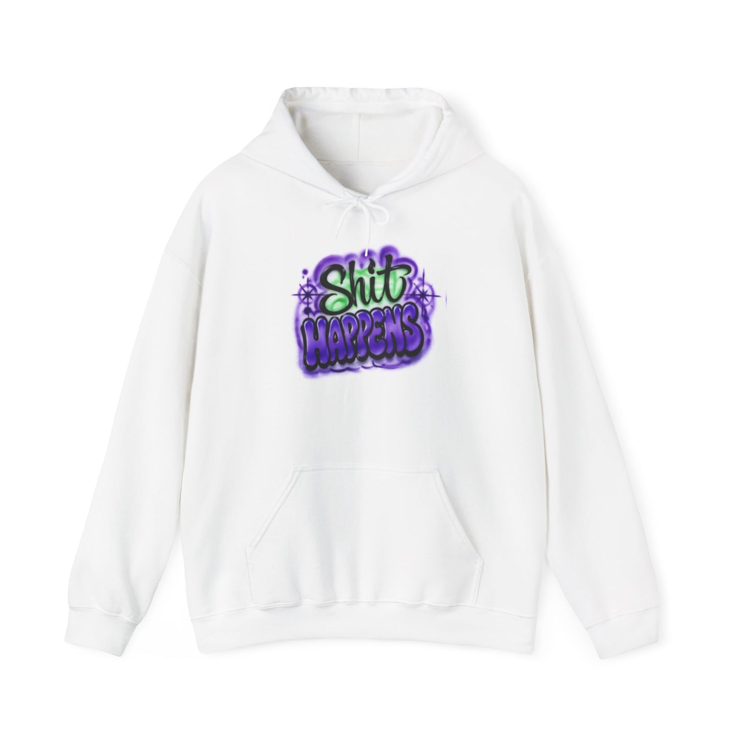 Shit Happens Airbrushed Graffiti Hoodie